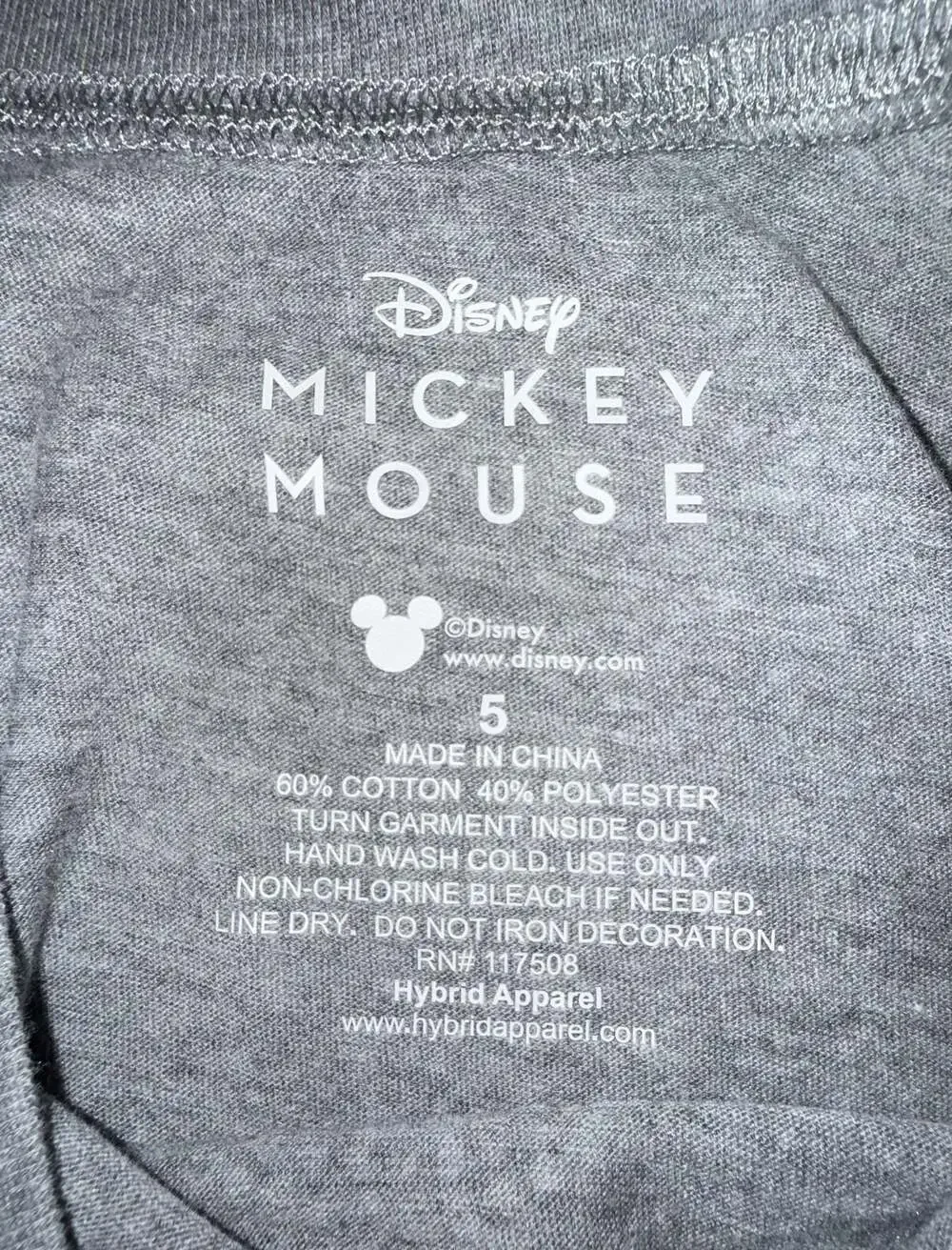 Disney Mickey Mouse Classic Fit Rhinestone Graphic Crewneck T-Shirt, size 5